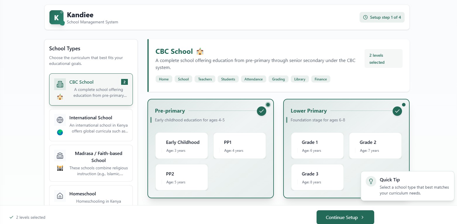 Academic Management Interface